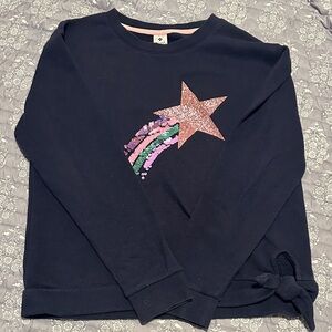 Navy Star Sequin Kids Sweatshirt